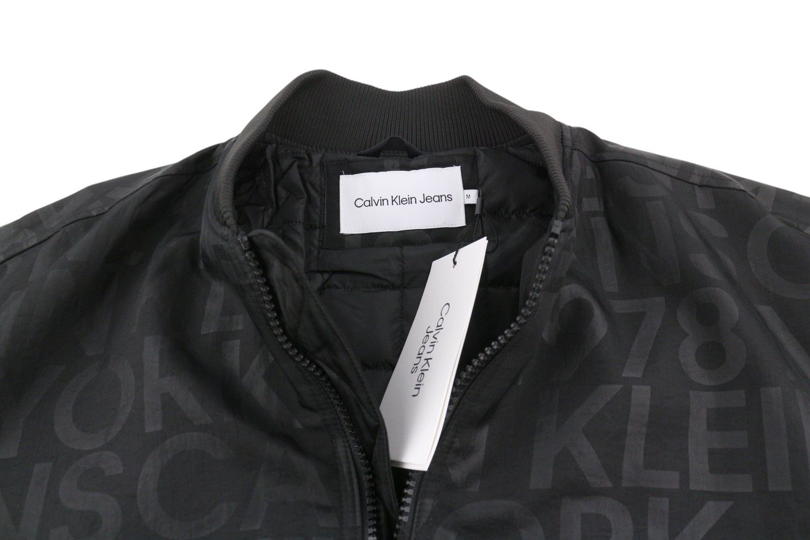 Calvin Klein M Black Logo Print Insulated Loose Fit Bomber 86393 Size US M / EU 48-50 / 2 - 6 Thumbnail