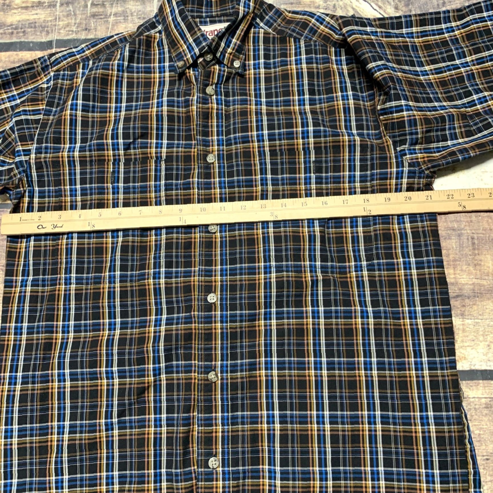 Wrangler Wrangler Mens Button-Down Western Shirt Blue Black Plaid Size M Long Sleeve Size US M / EU 48-50 / 2 - 2 Thumbnail