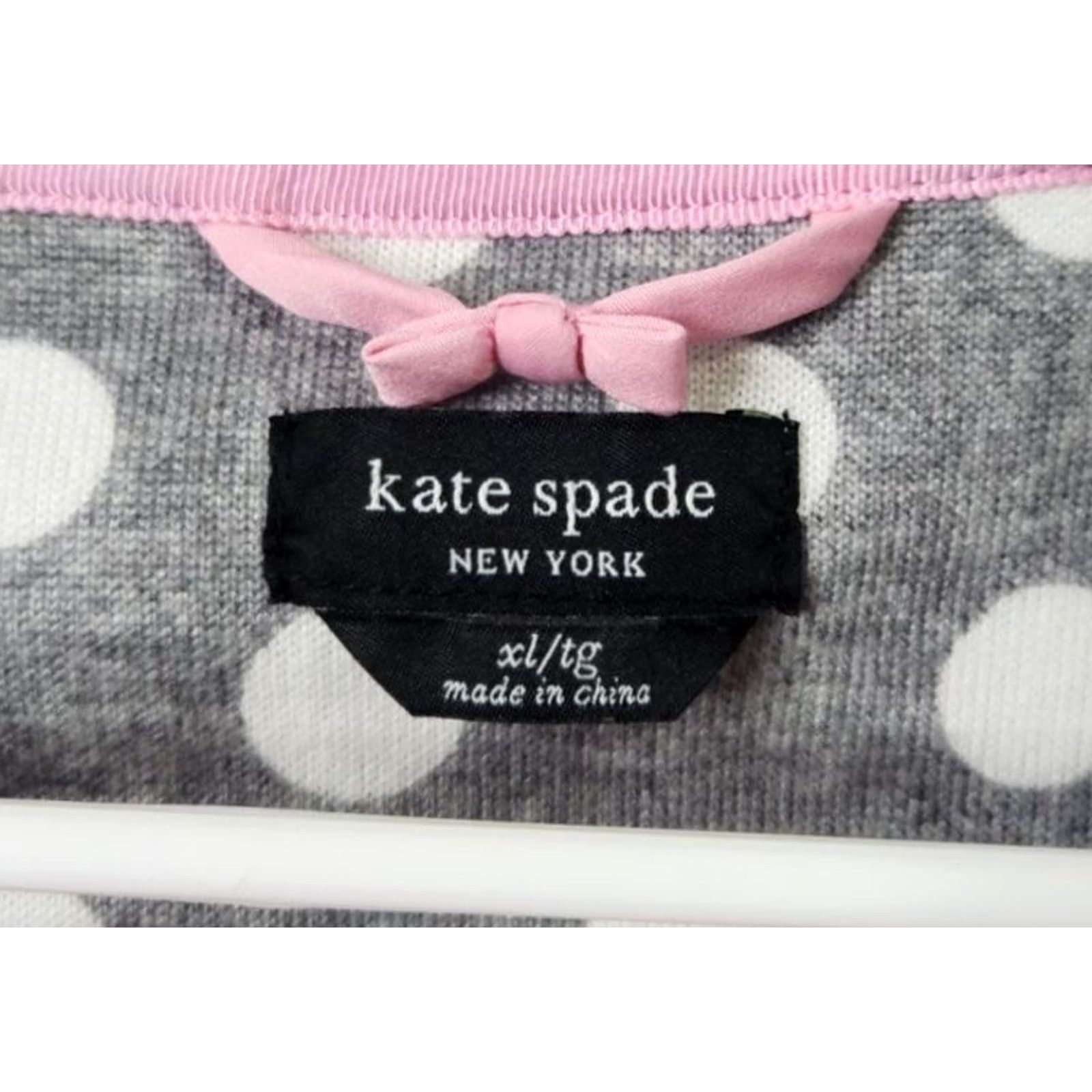 Vintage Kate Spade Womens XL Pajama Set Long Sleeve Shirt Pants Polka Dot Gray Size XL / US 12-14 / IT 48-50 - 7 Thumbnail