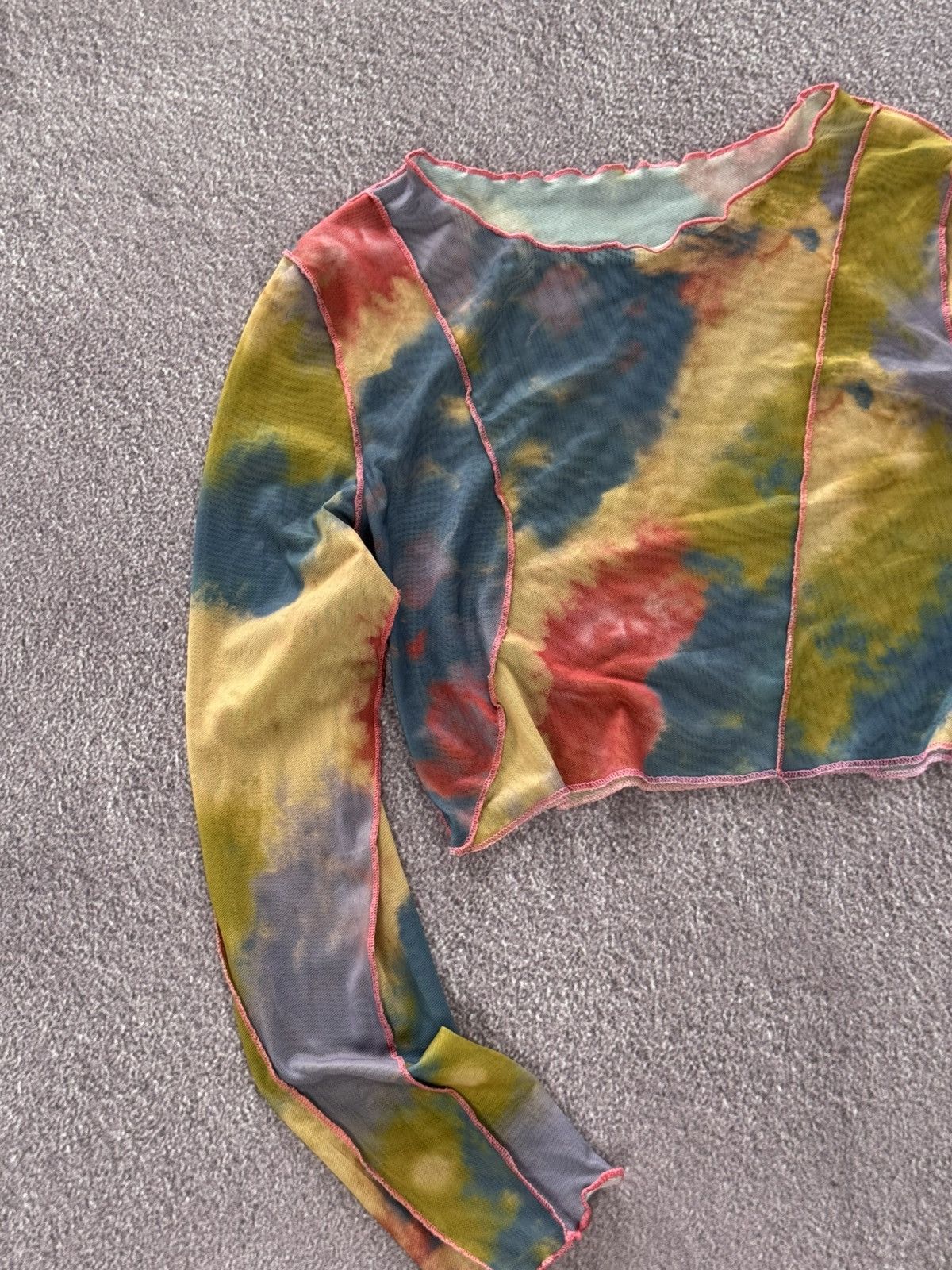 Japanese Brand Y2K Multicolour Glamour JPG Style Mesh Long Sleeve Size M / US 6-8 / IT 42-44 - 4 Thumbnail