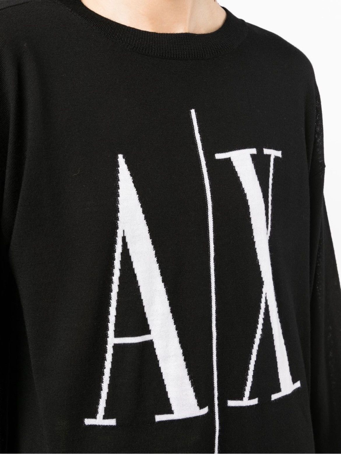 Armani × Armani Exchange Logo Intarsia-Knit jumper Armani Exchange Size US M / EU 48-50 / 2 - 1 Thumbnail