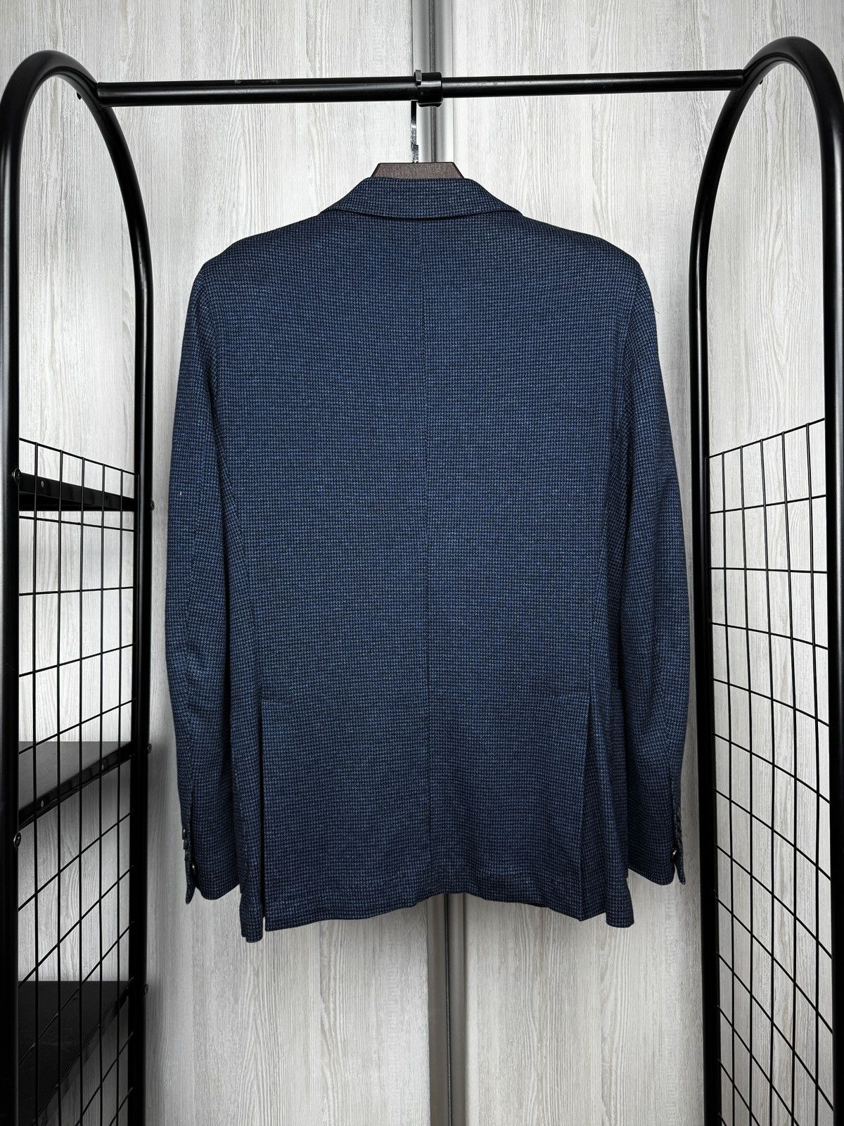 Boggi Boggi Milano Jersey Cotton Micro Houndstooth Pattern Blazer Size 36R - 8 Thumbnail