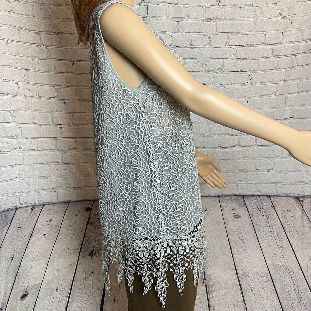 Other New Ryu Grey Sleeveless Lace Top With Fringe Size L Size L / US 10 / IT 46 - 4 Thumbnail