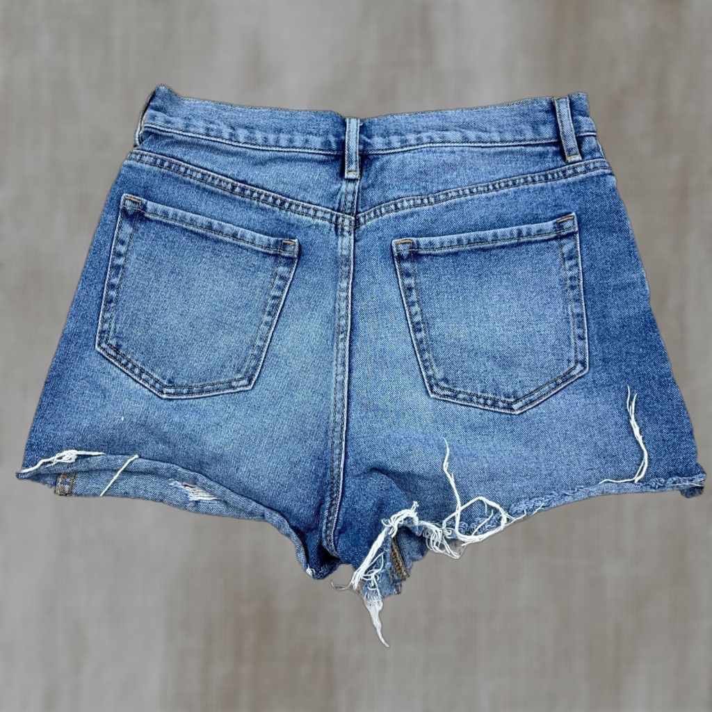 Pacsun Pacsun Shorts Women 28 Ultra High Rise Distressed Jorts Button Fly Denim Blue Size 28" / US 6 / IT 42 - 1 Thumbnail