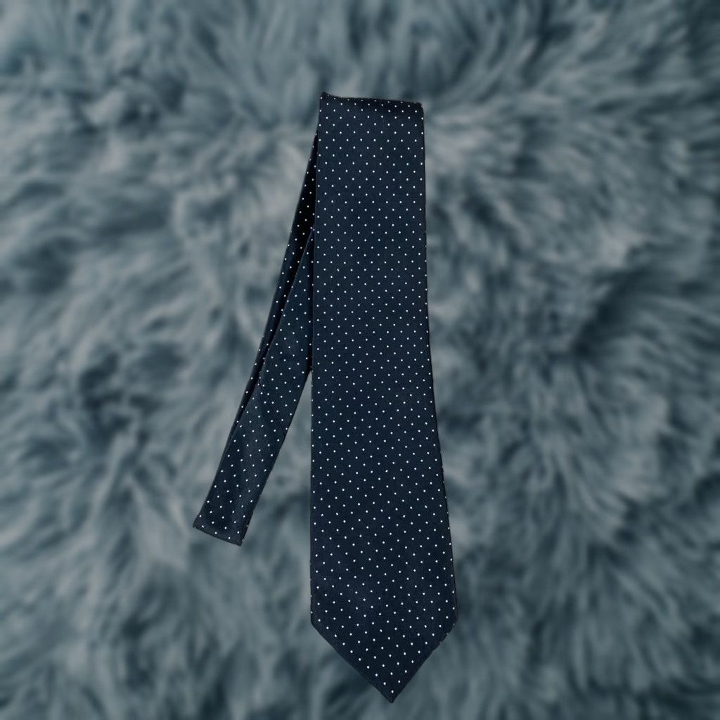 Vintage Wembley Tie Mens Necktie Black Polka Dot 56x3.5 Made In USA Vintage Size ONE SIZE - 1 Thumbnail