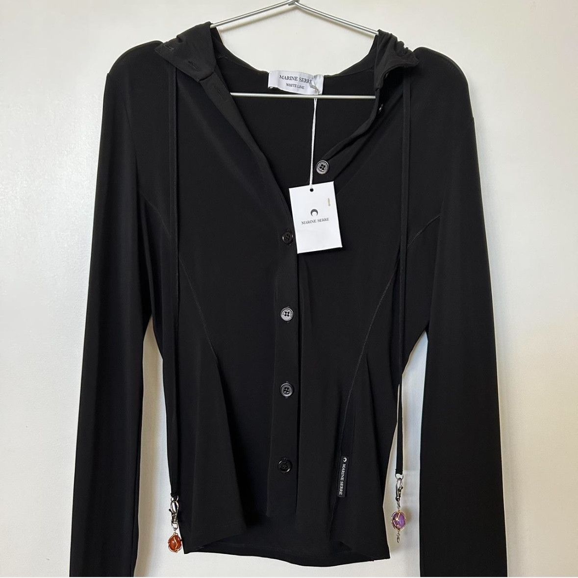 Marine Serre MARINE SERRE : Black Moon Hooded Jacket Size XS / US 0-2 / IT 36-38 - 4 Thumbnail