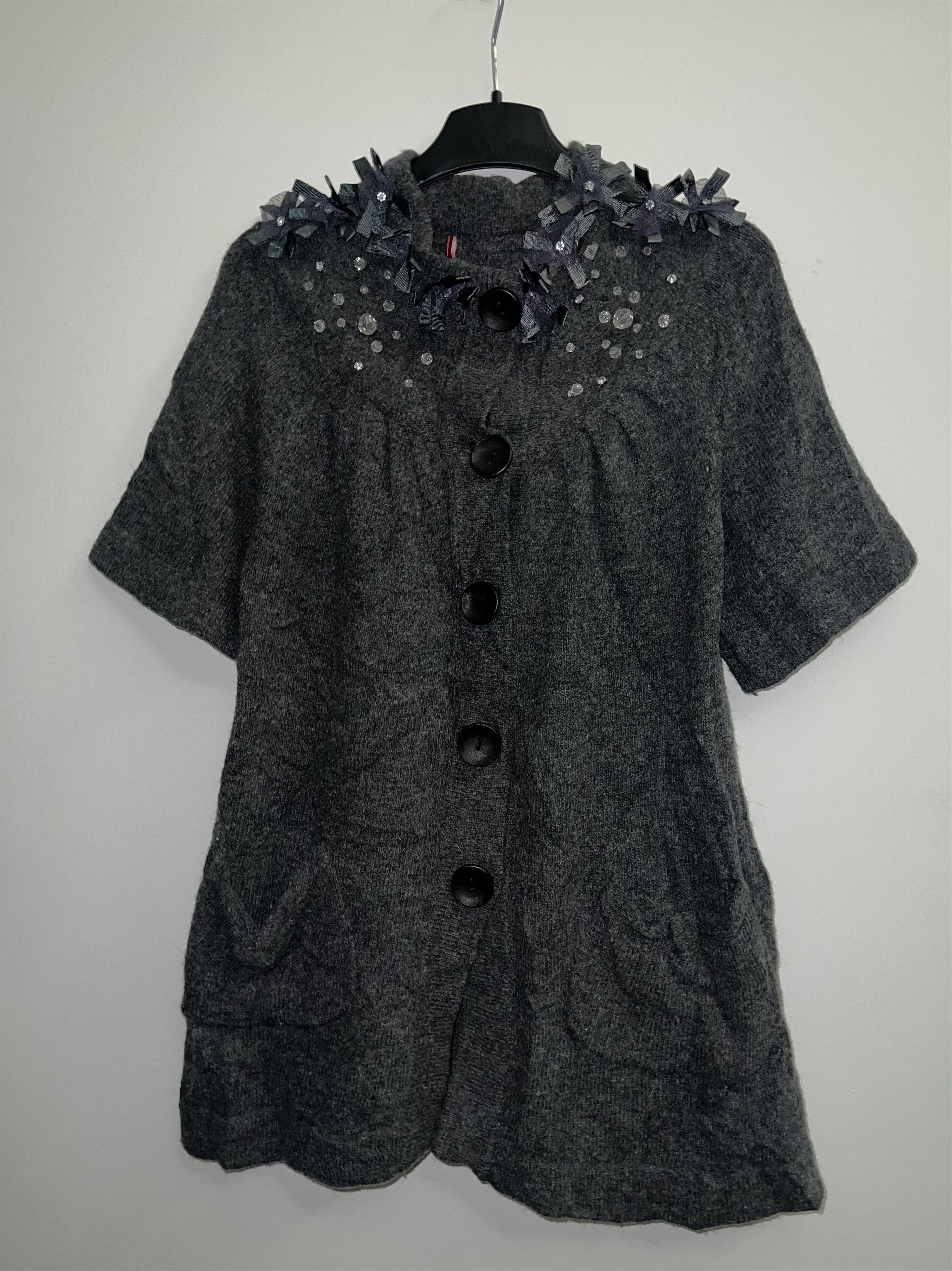 Japanese Brand Dark coquette button up knit top 🌸 Size M / US 6-8 / IT 42-44 - 2 Thumbnail
