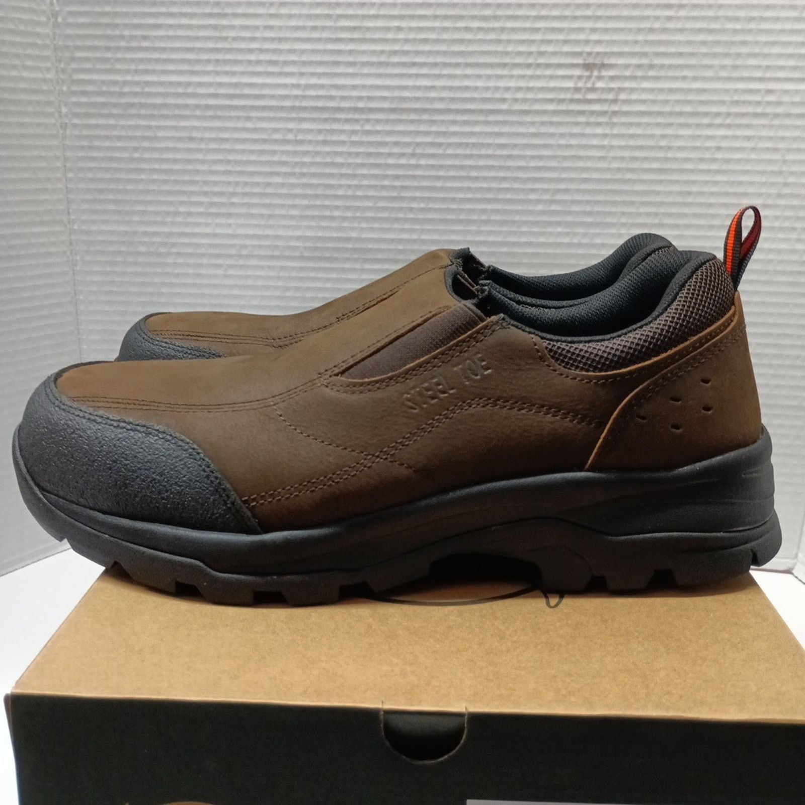 Other BRAHMA Shoes Brown Leather Steel Toe Slip-On Men Size 9 Wide Size US 9 / EU 42 - 3 Thumbnail