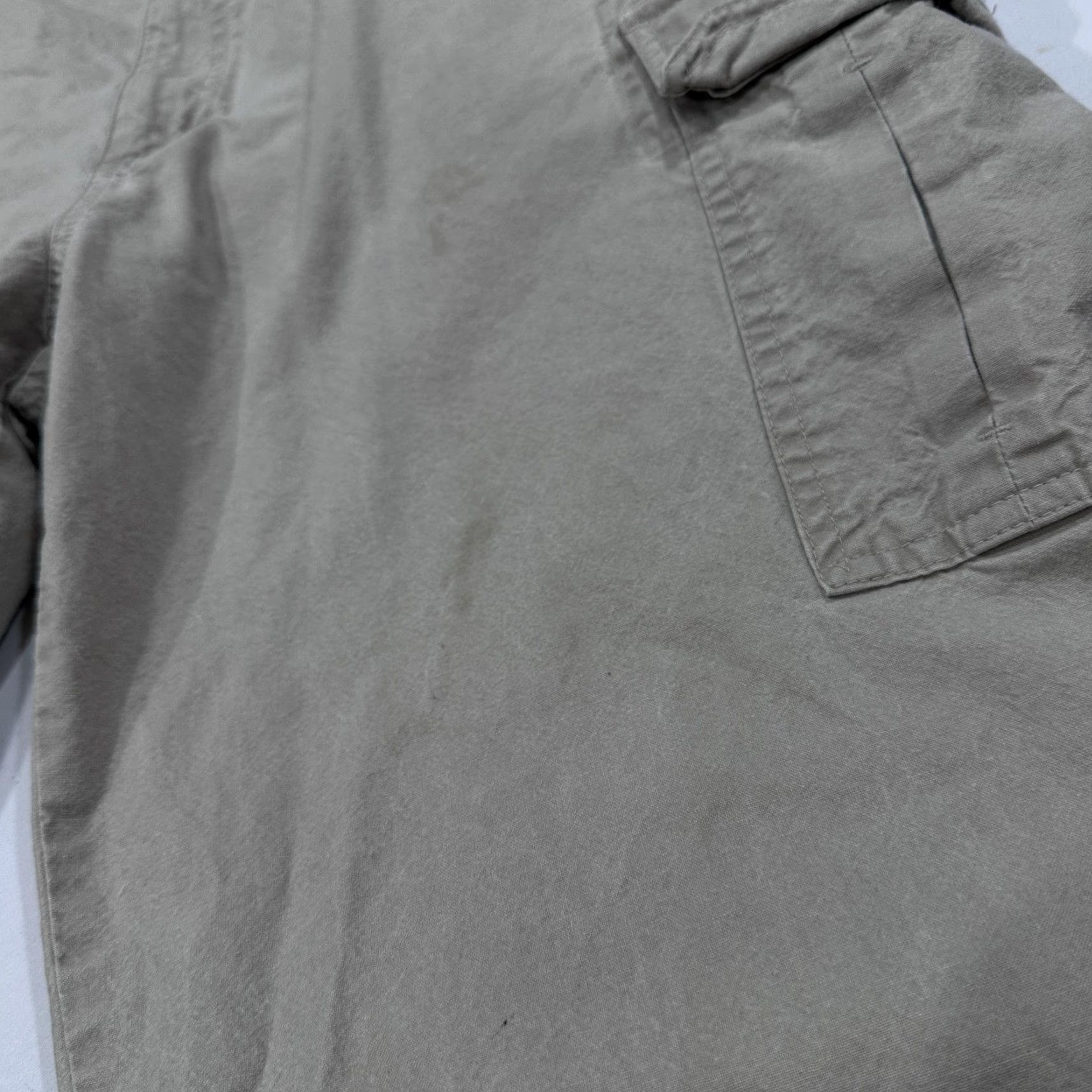 Vintage L.L. Bean Cargo Pants Men 35x32 Beige Tropic Weight Relaxed Fit BLEMISH Cargo Pocket Slash Pocket Zip Front Button Workwear Casual Pants Size US 35 - 4 Thumbnail