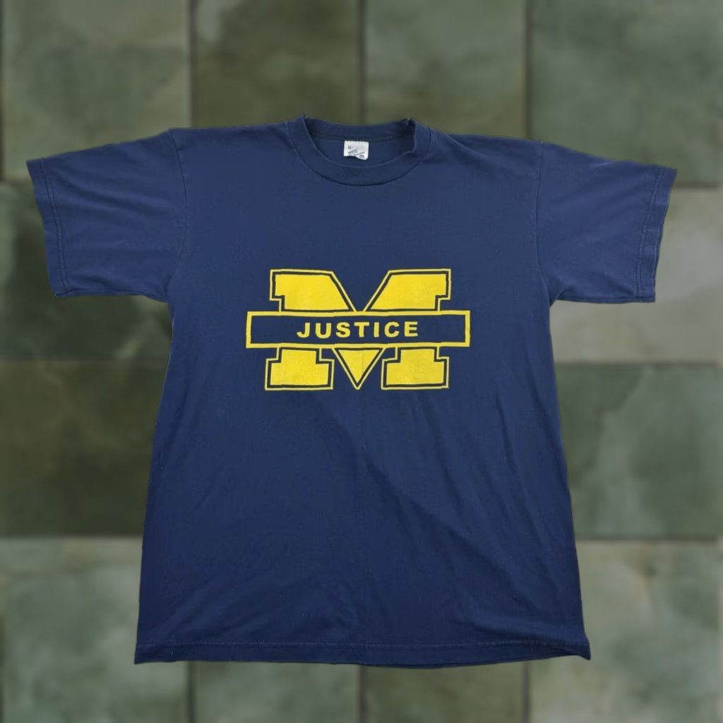 Vintage VINTAGE Michigan University Shirt Adult Medium Blue Support Affirmative Action Windjammer Shirt Mens 70s 80s Blue University Size US M / EU 48-50 / 2 - 1 Thumbnail