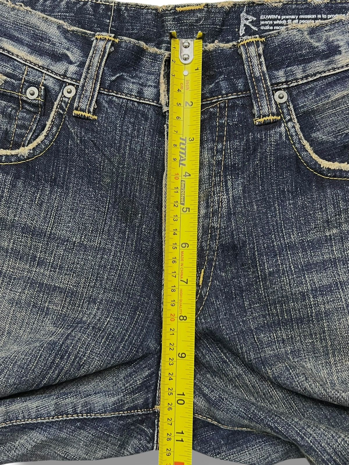 Edwin Vintage 00s Edwin 504R - Faded Mud Wash, Distressed Denim Size US 31 - 17 Thumbnail