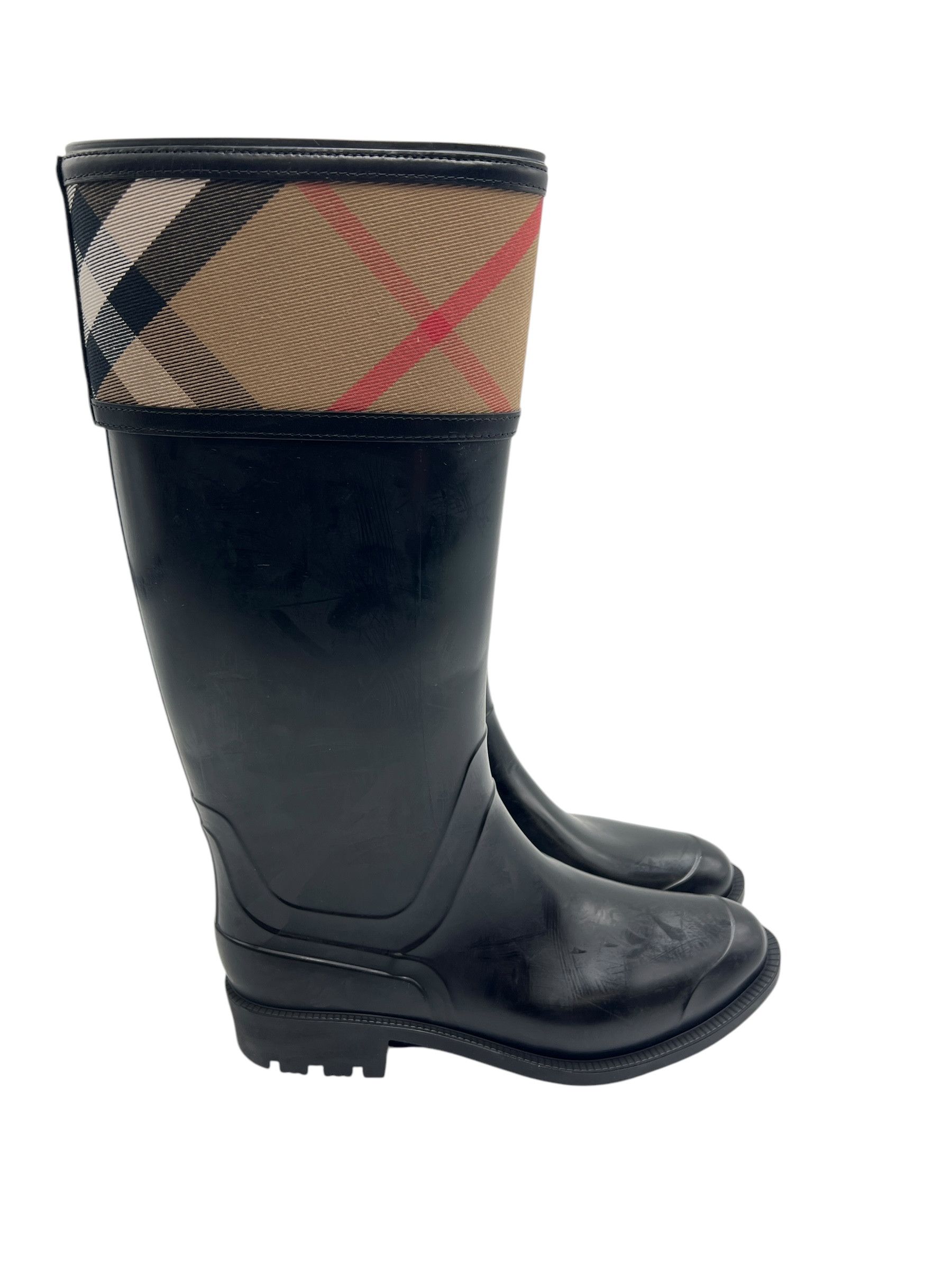 Burberry Burberry Black Rubber Rain Boots Size EU:38 US:8 Size US 8 / IT 38 - 2 Thumbnail