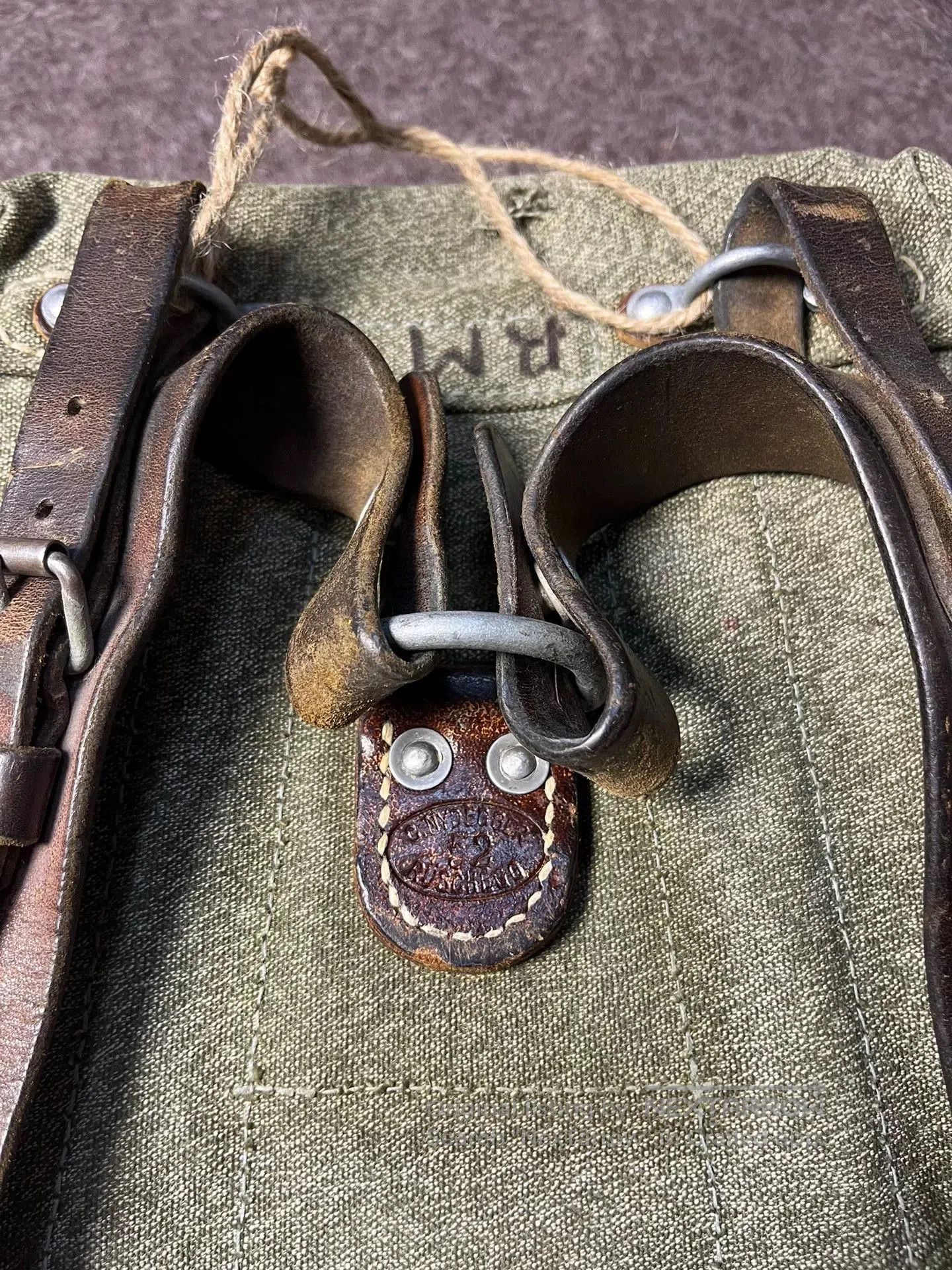 Vintage Swiss 1952 Military Pepper Salt Backpack. Size ONE SIZE - 5 Thumbnail