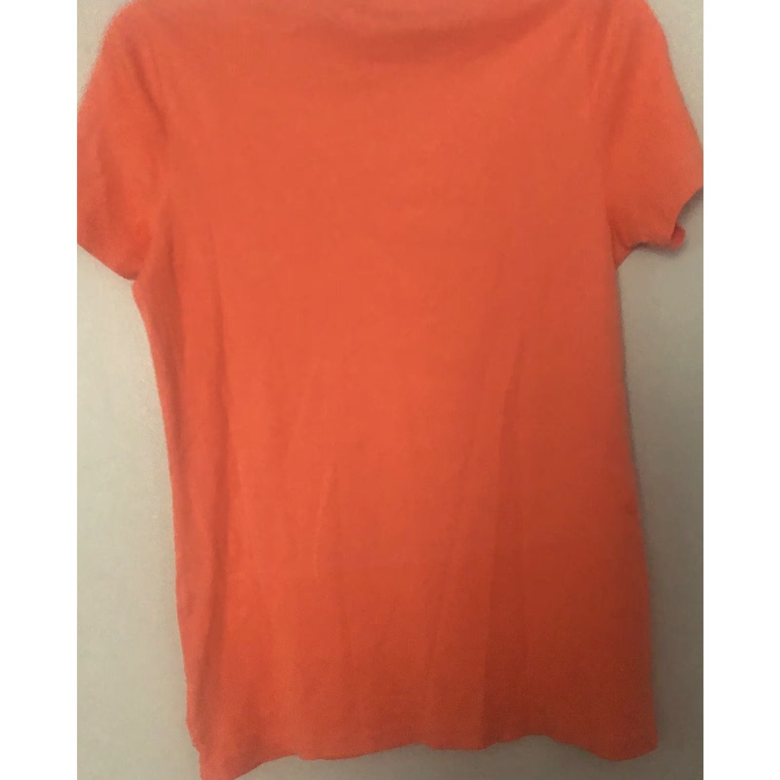 Lands' End Lands End Shirt Womens Medium Orange Short Sleeve Round Neck 100% Cotton Size M / US 6-8 / IT 42-44 - 3 Thumbnail