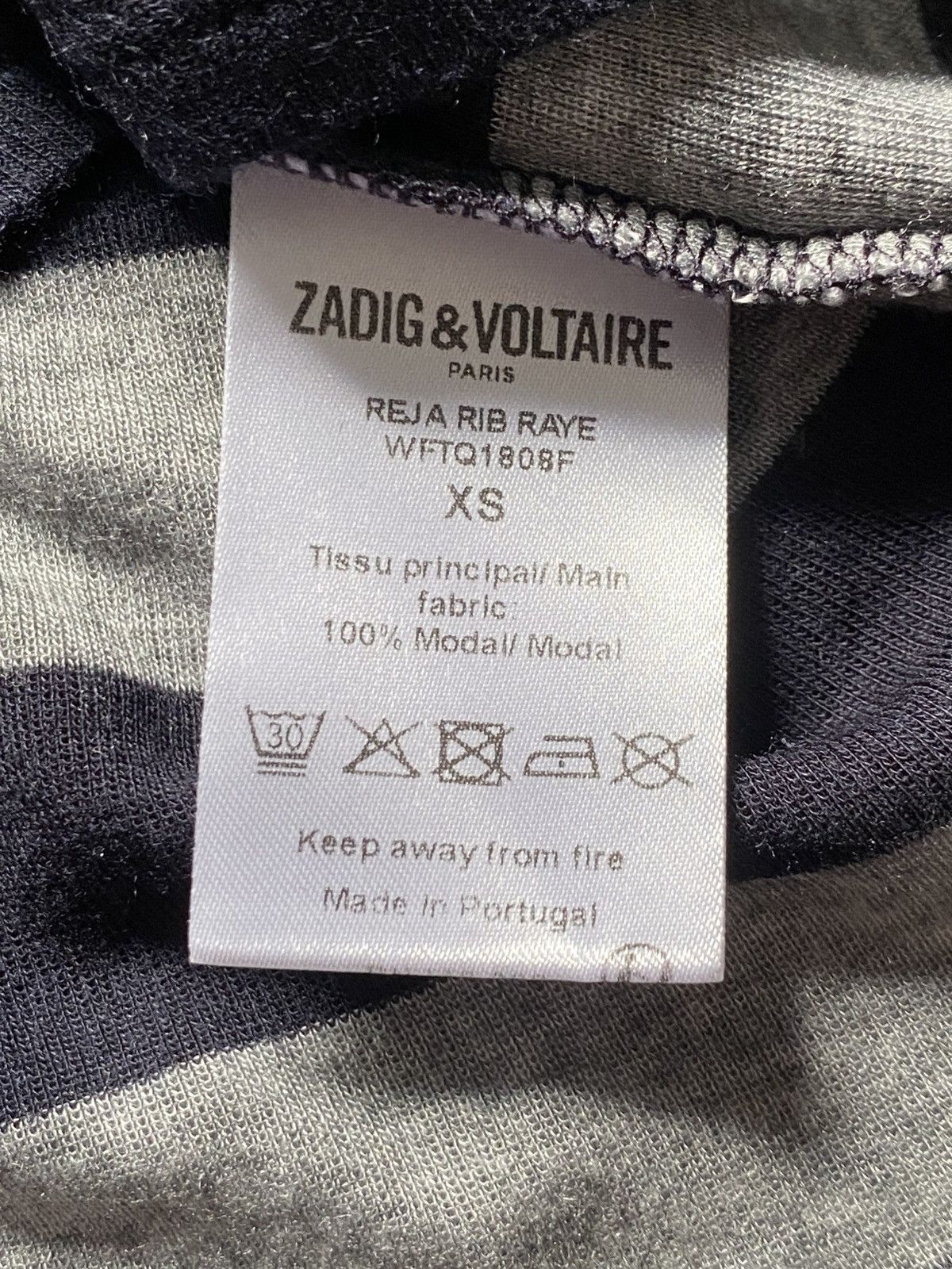 Zadig & Voltaire Zadig & Voltaire Long Sleeve Xs Stripe Modal Avant Garde Size XS / US 0-2 / IT 36-38 - 9 Thumbnail