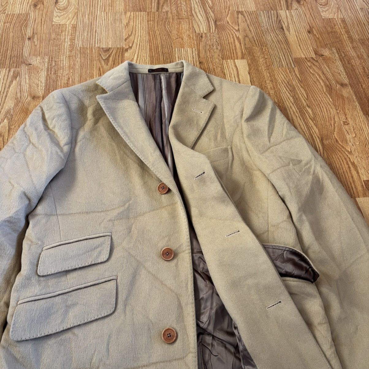 Etro Etro Milano Vintage Beige Wool Coat Size US L / EU 52-54 / 3 - 5 Thumbnail