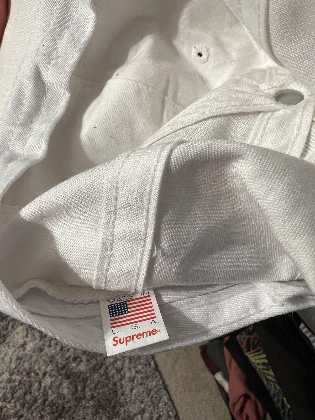 Supreme Supreme visor label 6-panel white hat adjustable sizing Size ONE SIZE - 4 Thumbnail