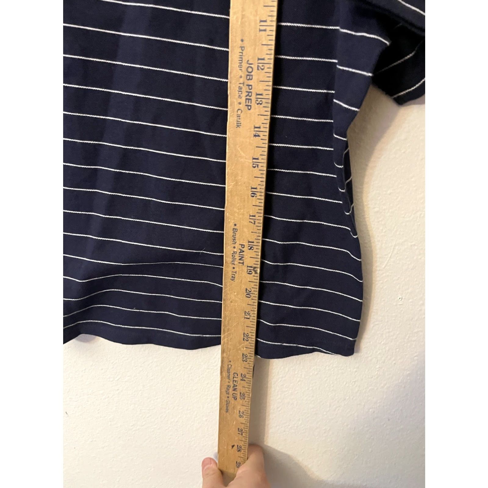 Tommy Hilfiger Tommy Hilfiger Polo Shirt Women Large Blue Striped Knit Short Sleeve V-Neck Docked? Size L / US 10 / IT 46 - 5 Thumbnail