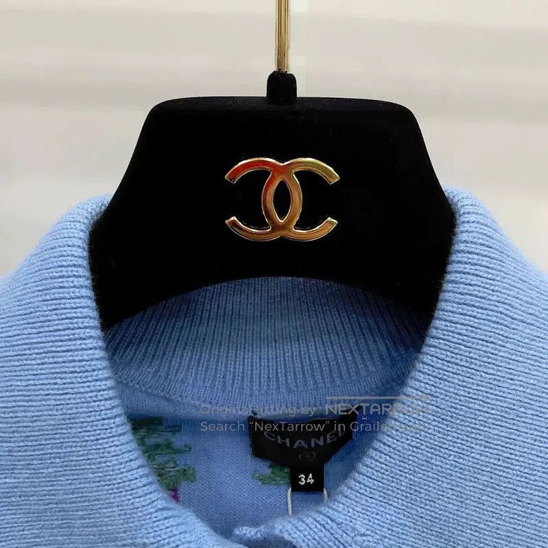 Chanel Chanel Blue Cashmere Short Sleeve T-Shirt . Size S / US 4 / IT 40 - 2 Thumbnail