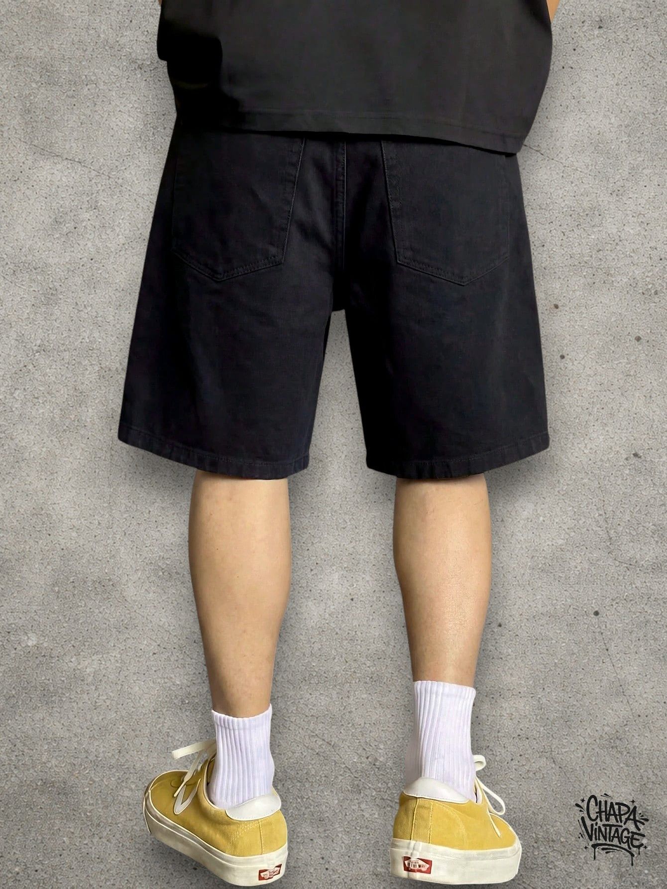 Vintage Black denim shorts Size US 32 / EU 48 - 3 Thumbnail