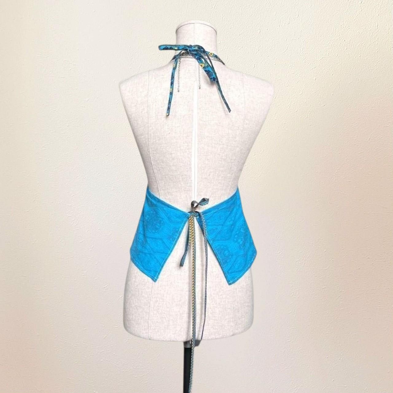 Handmade Blue Funky Halter top with ties, handmade, coquette, y2k Size S / US 4 / IT 40 - 4 Thumbnail