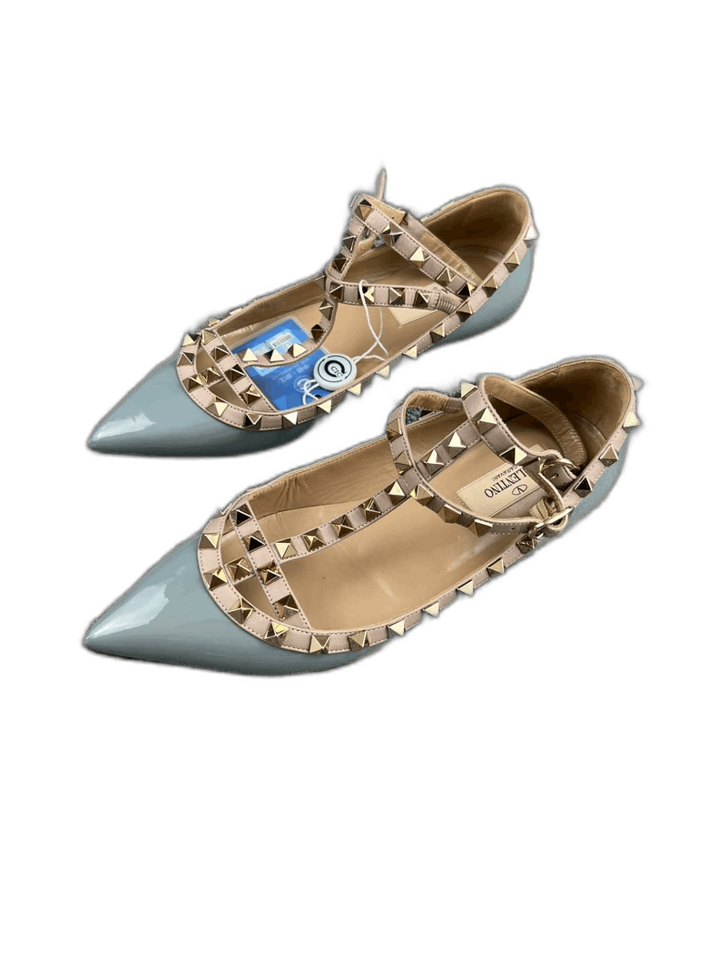 Valentino Valentino Flat Shoes with Studded Strap Size US 5.5 / EU 38 - 1 Thumbnail