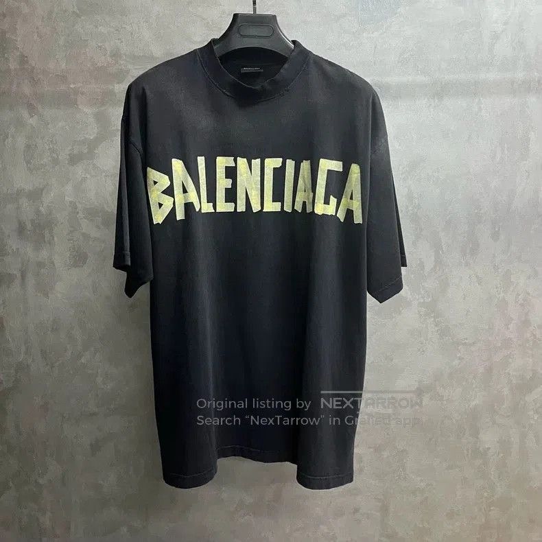 Balenciaga Balenciaga Gray Logo Print Short Sleeve T-shirt. Size US S / EU 44-46 / 1 - 1 Thumbnail