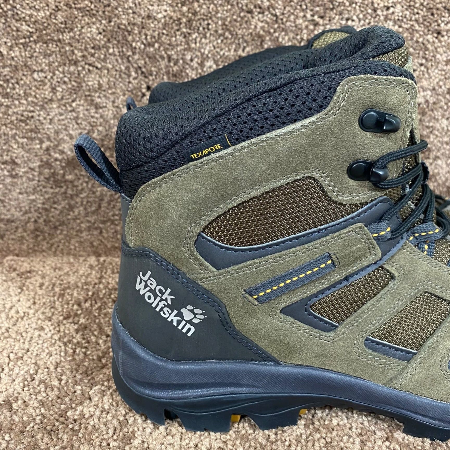 Jack Wolfskin Jack Wolfskin Kreisel 1 Boots Mens US 12 EU 45.5 Brown 8" Texapore Hiking Trail Waterproof Leather Upper Fabric Lining Breathable Mid-Calf Boot Size US 12 / EU 45 - 2 Thumbnail