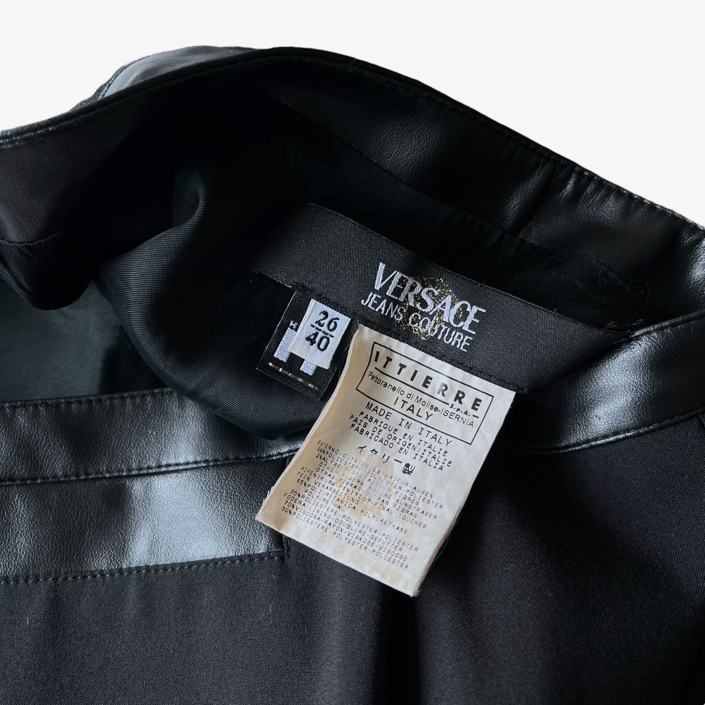 Versace Vintage 90s Women's Versace Jeans Couture Black Slim Skirt Size 27" / US 4 / IT 40 - 2 Thumbnail