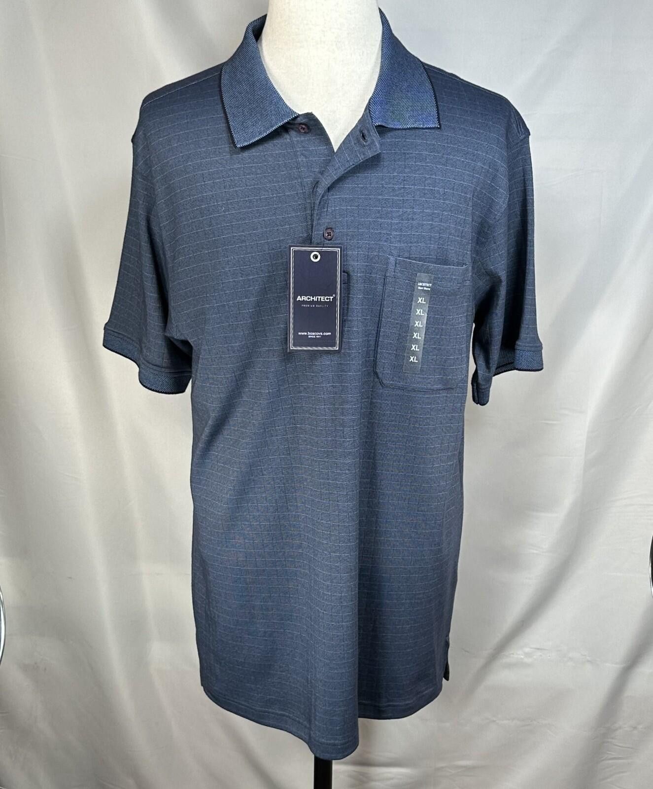 Architect Architect NWT 1/4 Button Striped Polo Shirt Blue Mens XL Size US XL / EU 56 / 4 - 1 Thumbnail