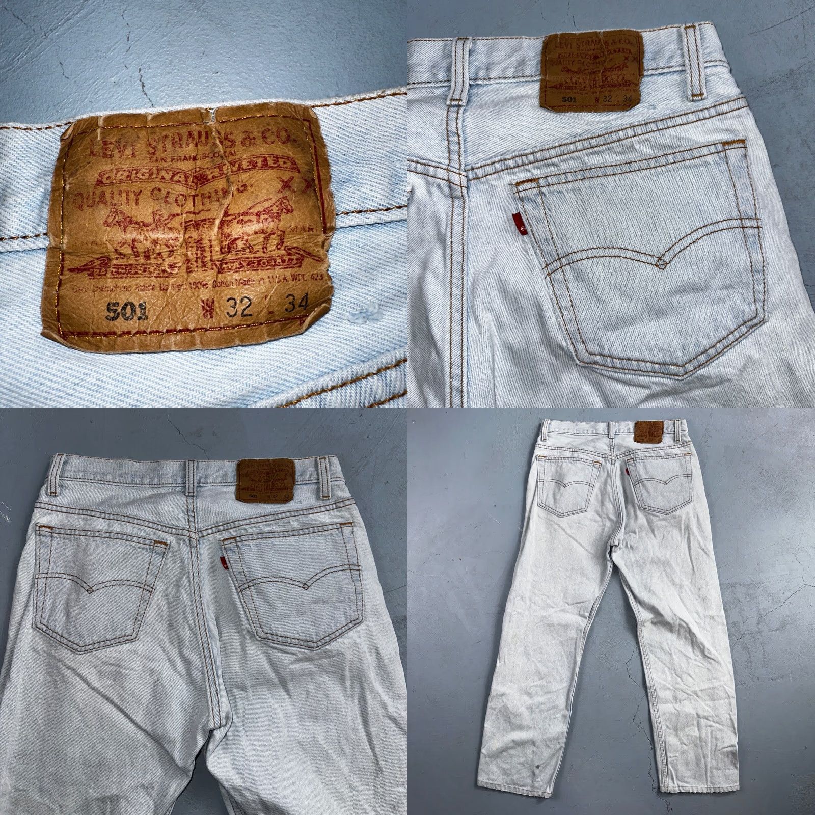 Levi's VINTAGE Levi's 501 Jeans Straight 90s USA Blue Light Wash 32x34 Mens Regular Denim Cotton Button Rise Mid 10-12 Patched 34 Inseam 32 Size US 32 / EU 48 - 10 Thumbnail
