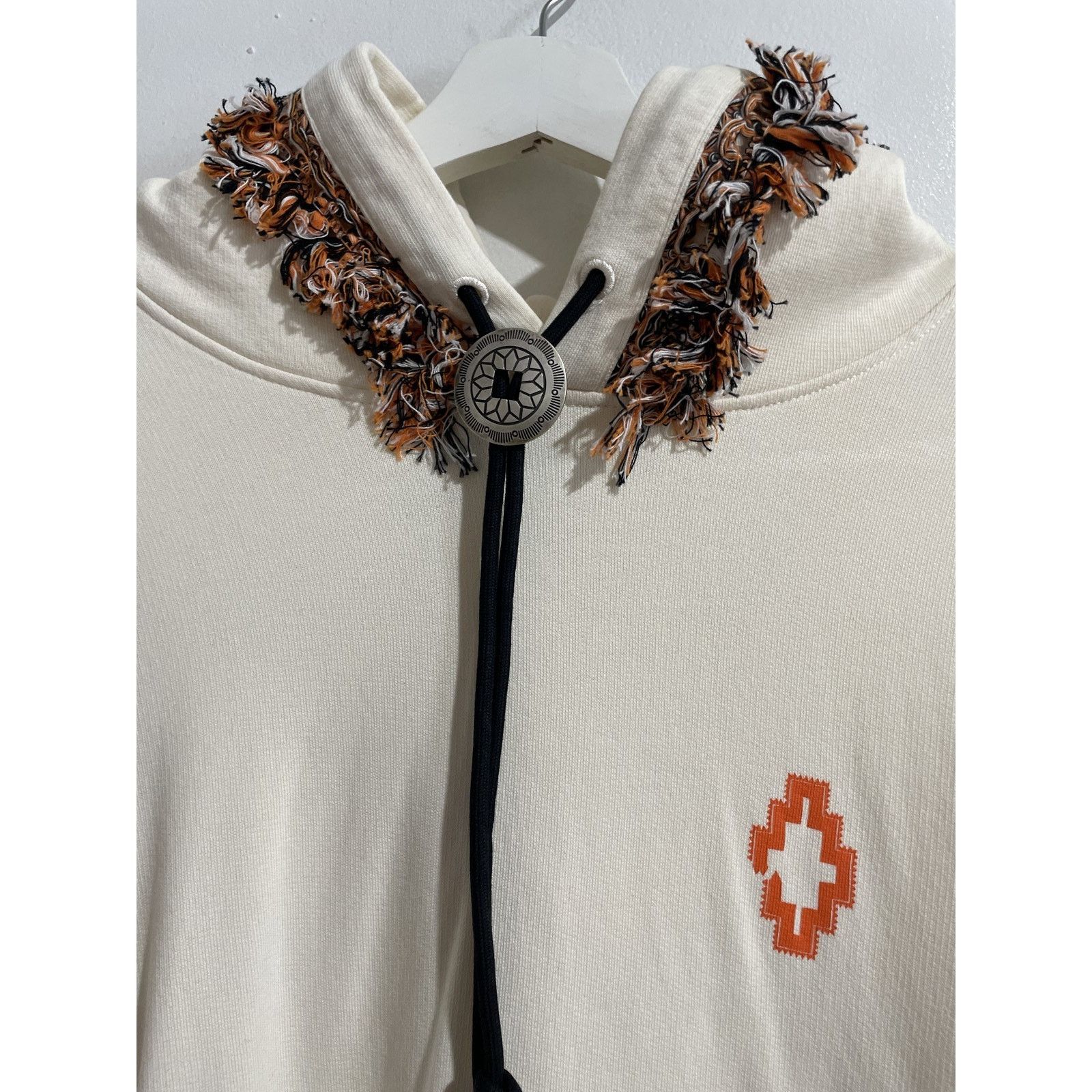 Marcelo Burlon MARCELO BURLON ECRU ORANGE FRINGED HOODIE Size US L / EU 52-54 / 3 - 2 Thumbnail