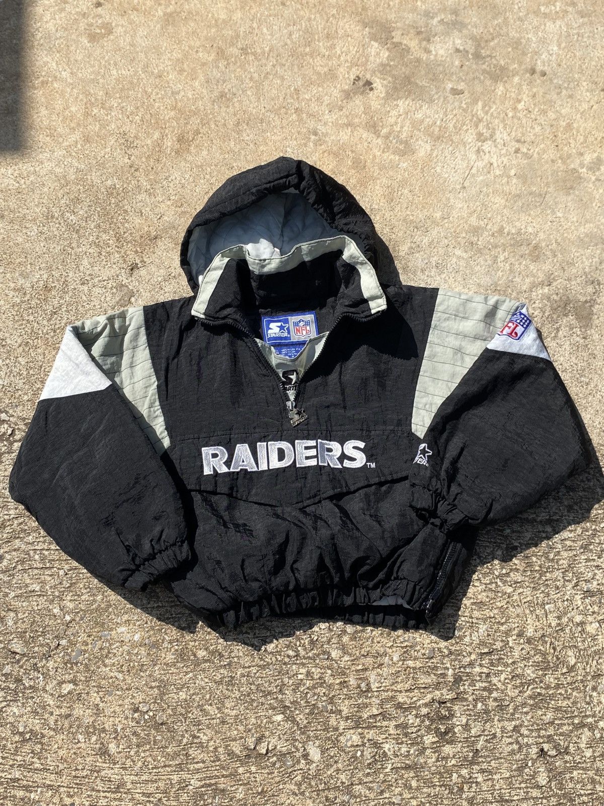 Starter Vintage Oakland Raiders 90s For kids Jacket hoodie Size US XXS / EU 40 - 7 Thumbnail