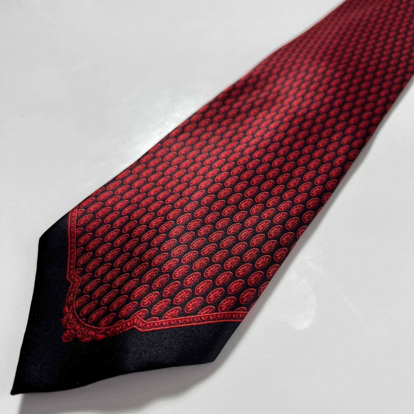 Gianfranco Ferre Gianfranco Ferre Men's Italy Tie Red Black 100% Silk Necktie Size ONE SIZE - 1 Thumbnail