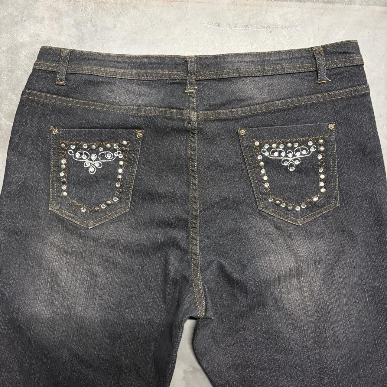 Japanese Brand × Vintage Crazy Vintage Y2K/2000s Baggy Black Skater Style WideLeg Denim Jeans! Size US 36 / EU 52 - 7 Thumbnail