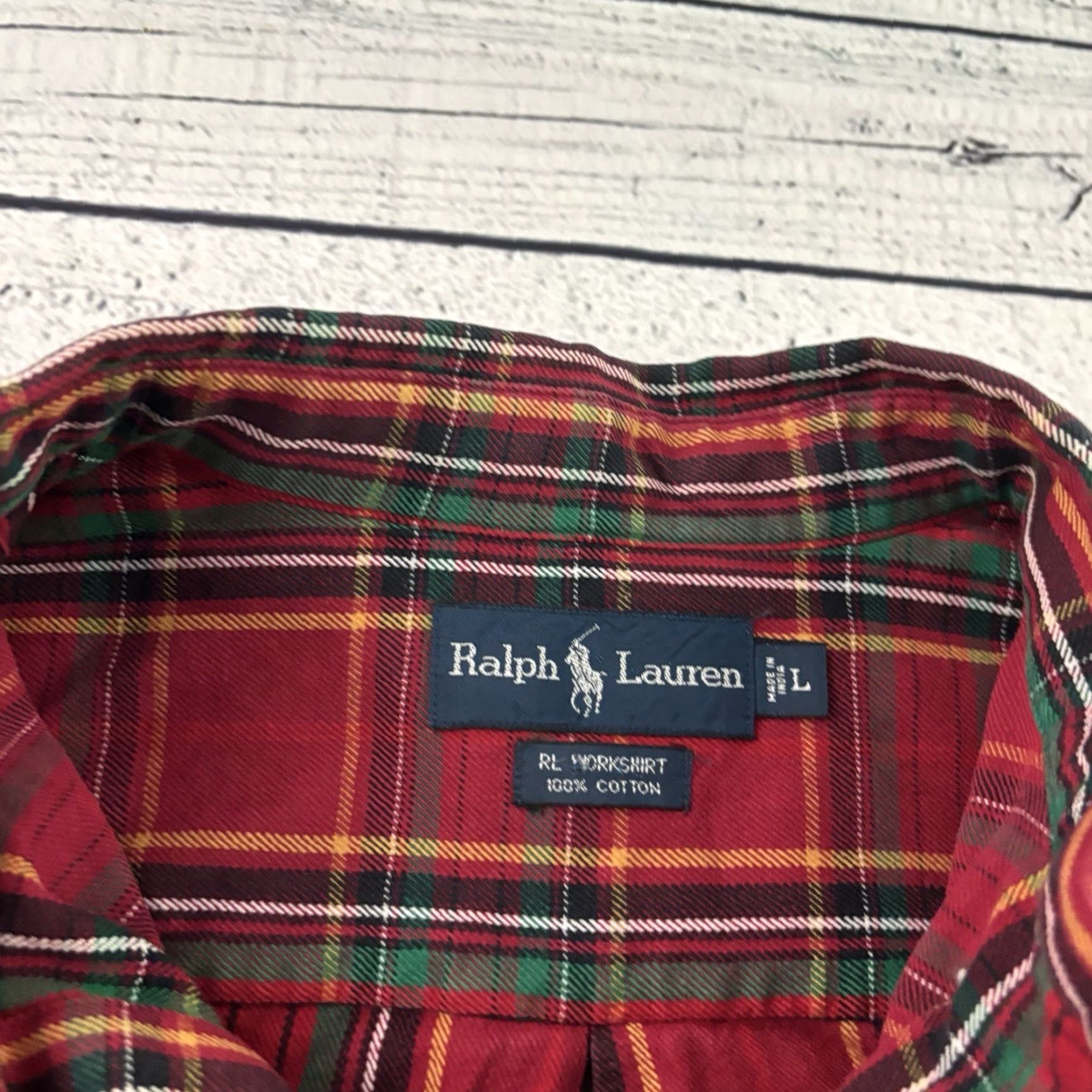 Ralph Lauren Ralph Lauren Workshirt Plaid Heavy Button-Up Shirt Men's L Red Size US L / EU 52-54 / 3 - 2 Thumbnail