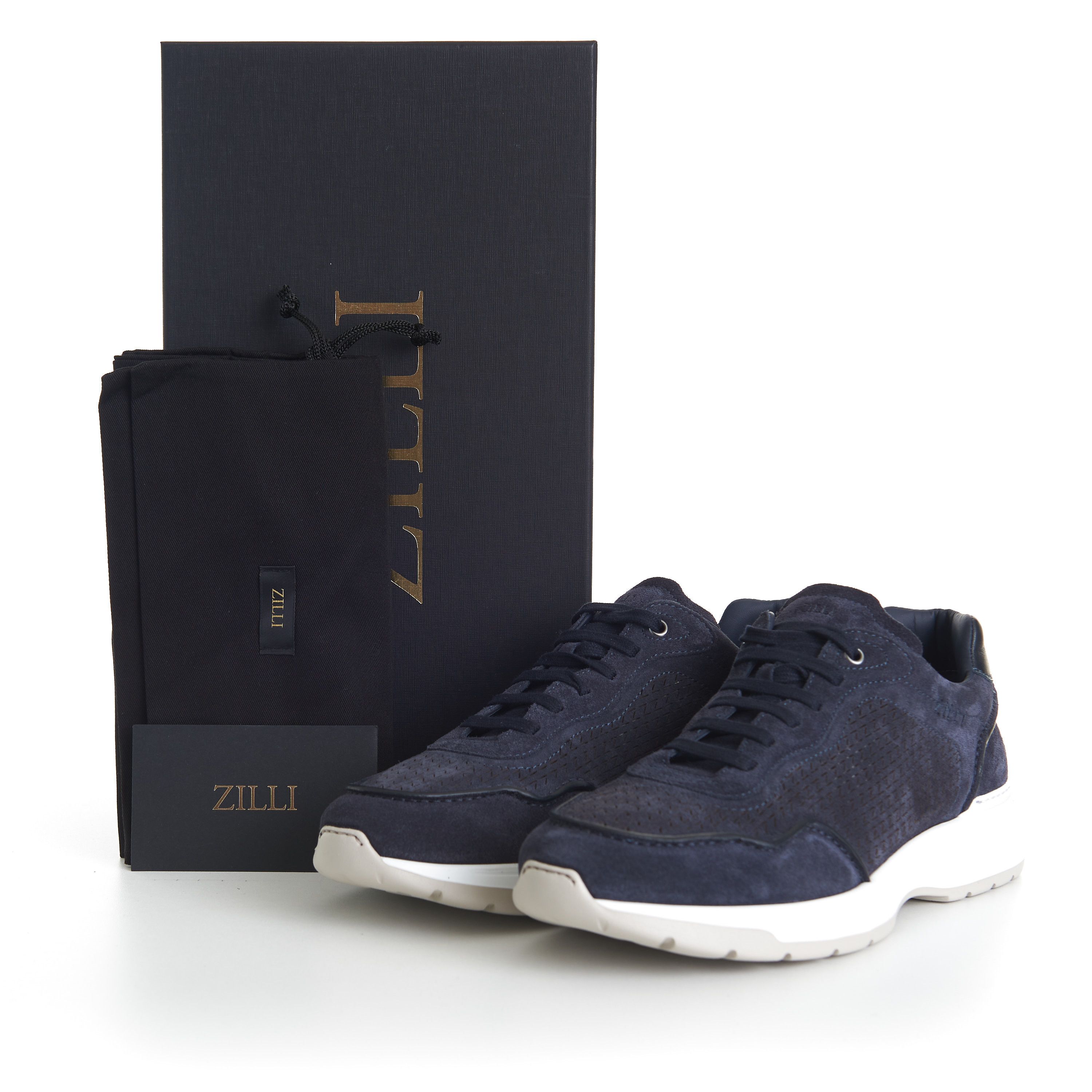 Zilli Dark Navy Perforated Sneakers Size US 8.5 / EU 41-42 - 12 Thumbnail