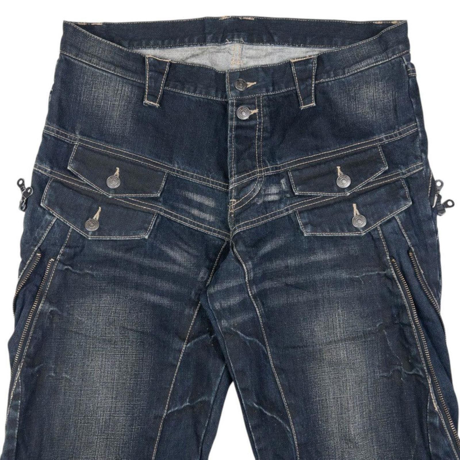 Other Vintage PPFM Multi Zip Denim Jeans Size W35 Size US 35 - 5 Thumbnail