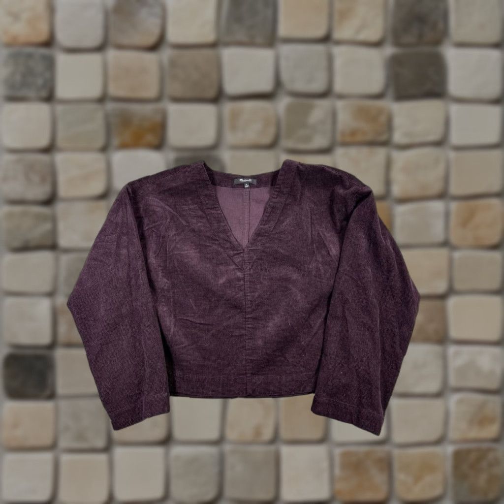 Madewell Madewell Sweater Pullover Women's Medium Purple Cotton Knit V-Neck Long Sleeve Casual Size M / US 6-8 / IT 42-44 - 1 Thumbnail
