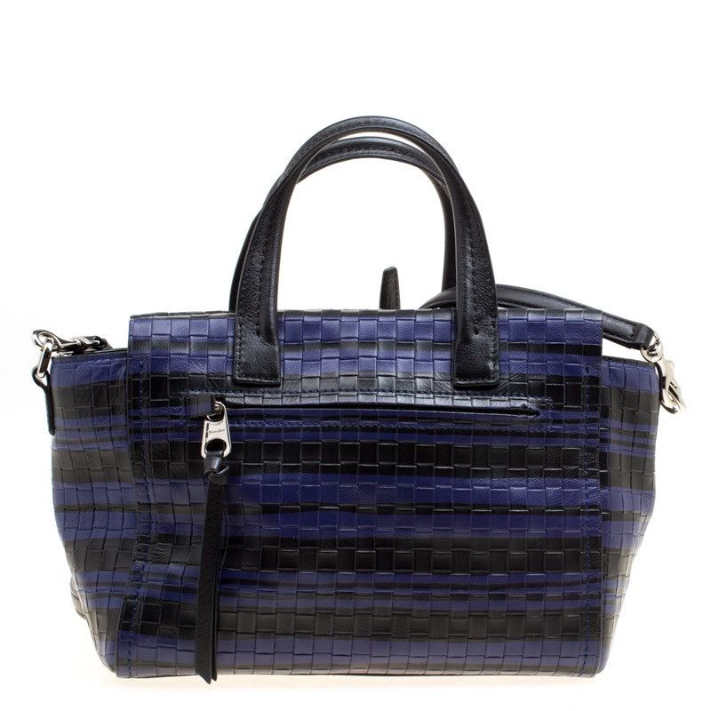 Coach Coach Black/Purple Woven Embossed Leather Top Handle Bag Size ONE SIZE - 2 Thumbnail