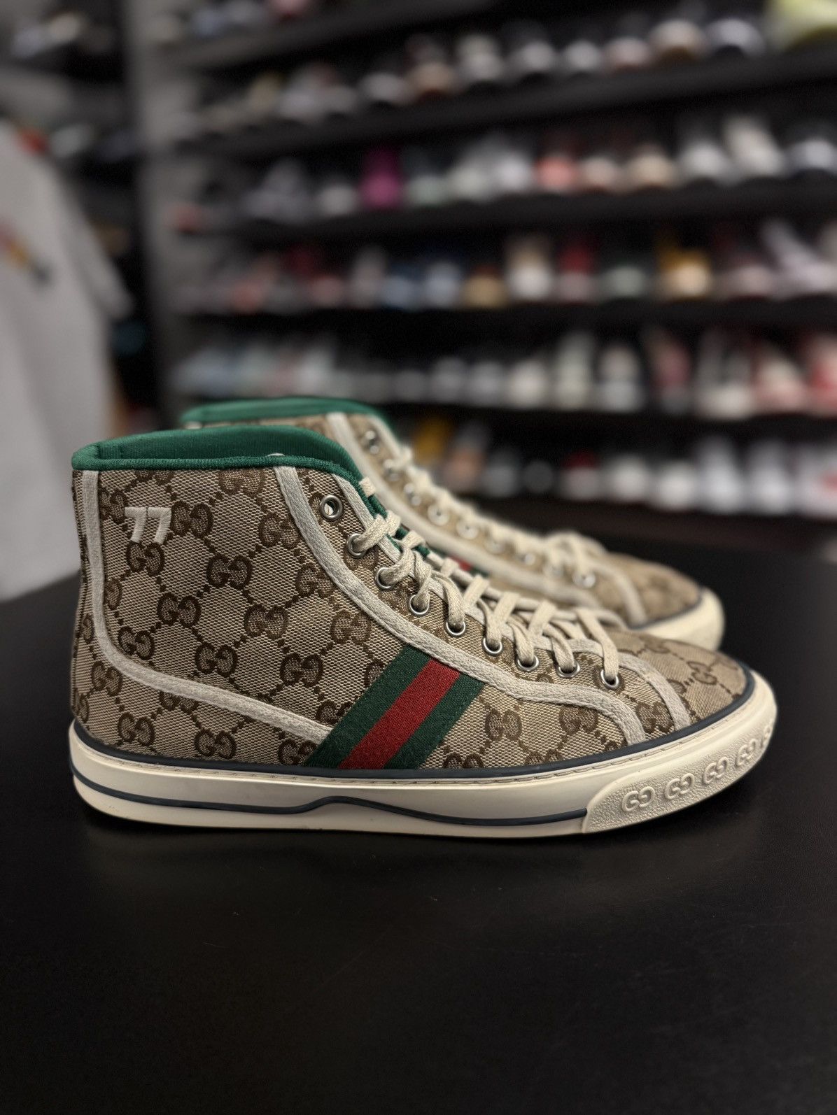 Gucci Gucci High Top 77 Tennis Sneakers Size 7.5G/8M Size US 8 / EU 41 - 1 Thumbnail