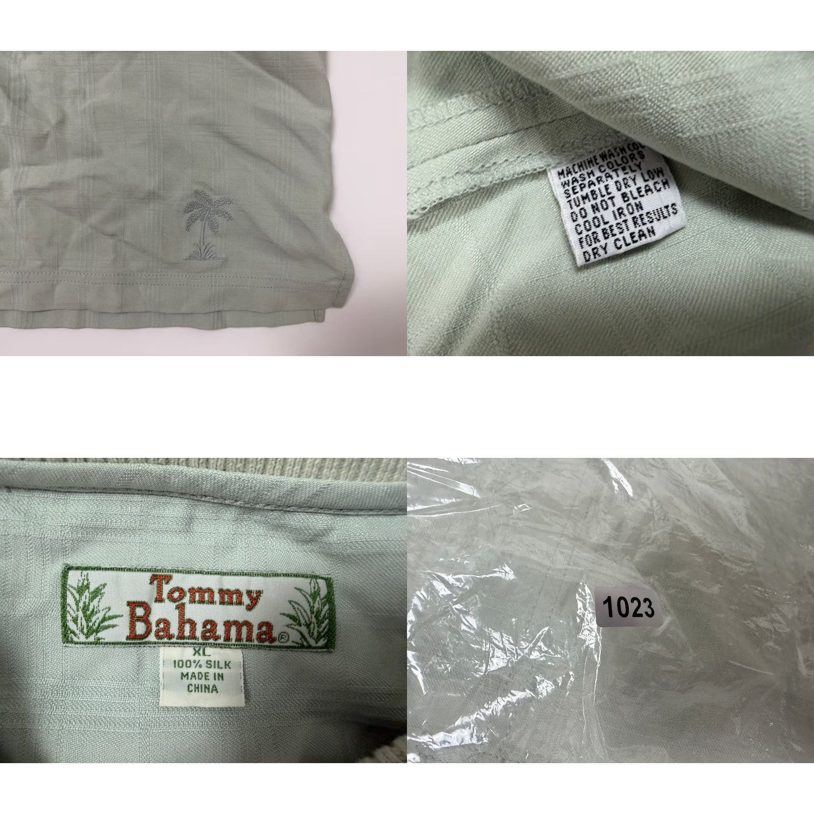 Tommy Bahama VINTAGE Tommy Bahama Polo Shirt XL Oversized Silk Jacquard Plaid Gray 90s Beach Hawaiian Preppy Mens Polo Shirt Size US XL / EU 56 / 4 - 9 Thumbnail