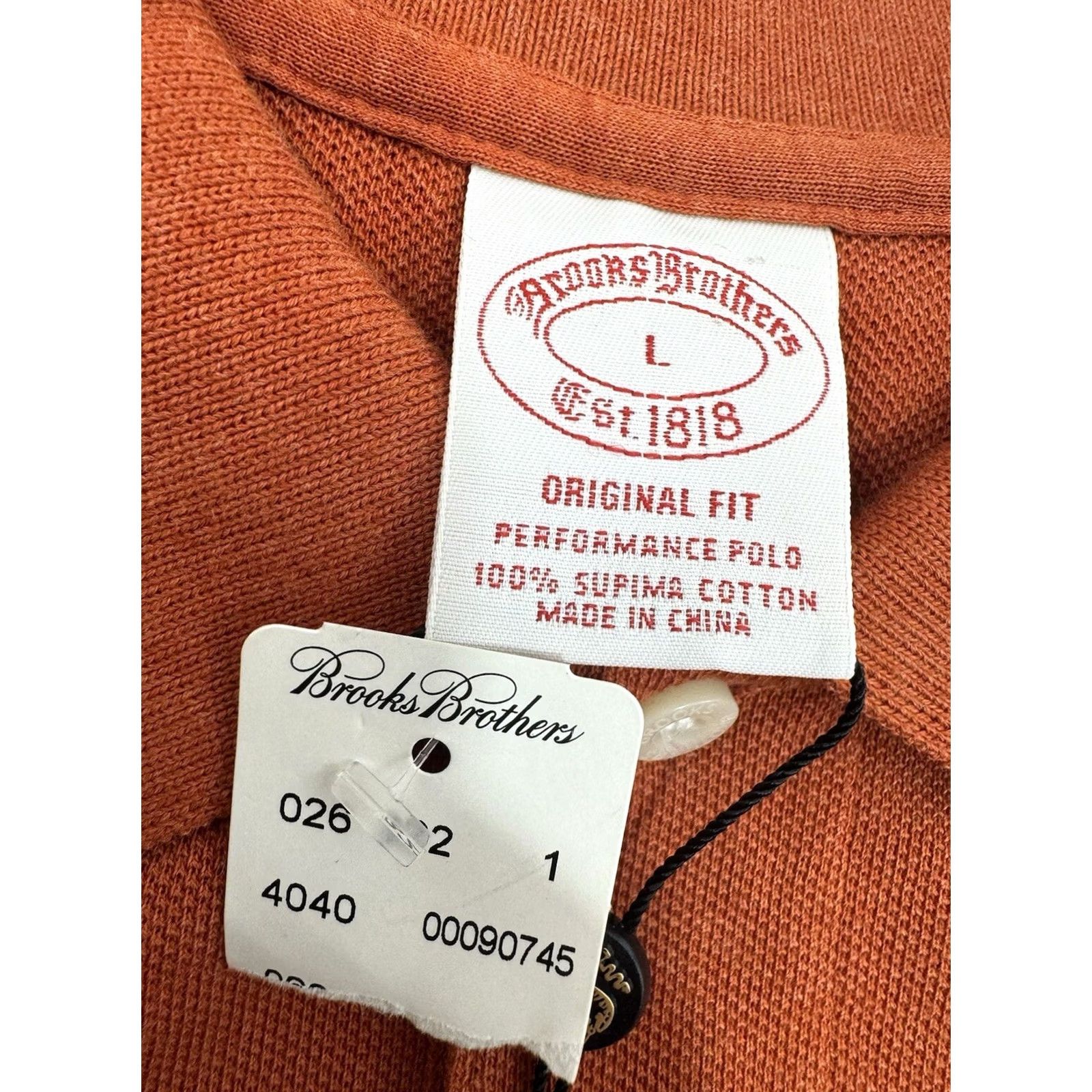 Brooks Brothers BROOKS BROTHERS - Performance Polo Collared Mens L Orange Sweater Shirt Size US L / EU 52-54 / 3 - 5 Thumbnail