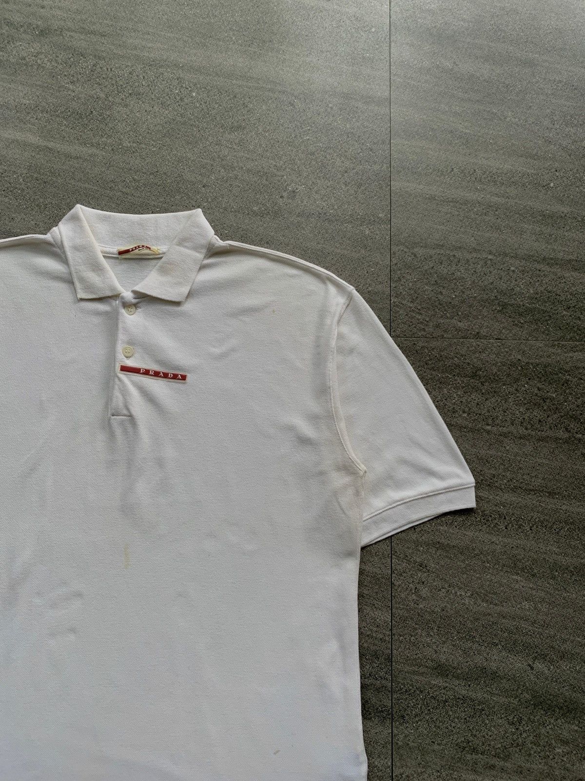 Prada FREE TAX! Red Tab Polo Shirt in Cream Size US XL / EU 56 / 4 - 2 Thumbnail