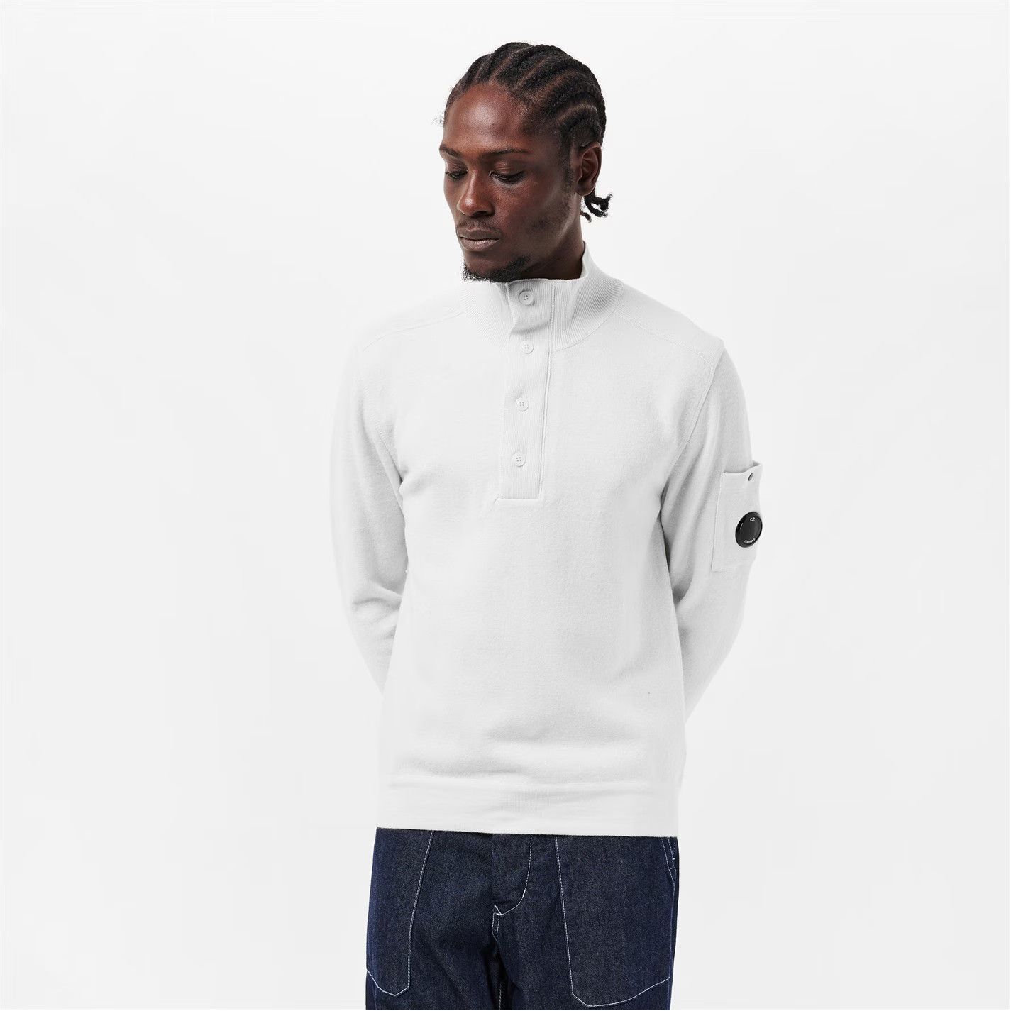 C.P. Company o1g2r1mq0426 Crew Neck Jumper in White Size US XXL / EU 58 / 5 - 2 Thumbnail