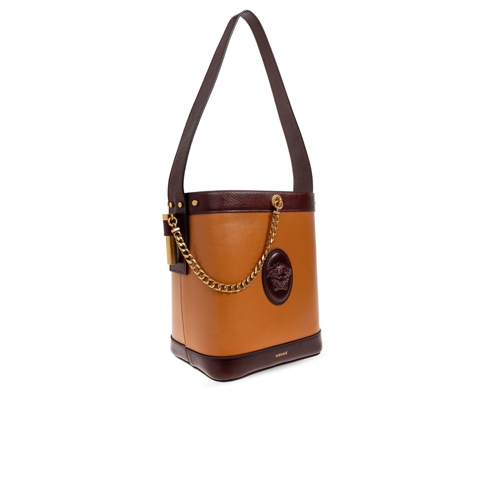 Versace VERSACE Pivot Small Brown Bucket Bag New & Authentic Size ONE SIZE - 3 Thumbnail
