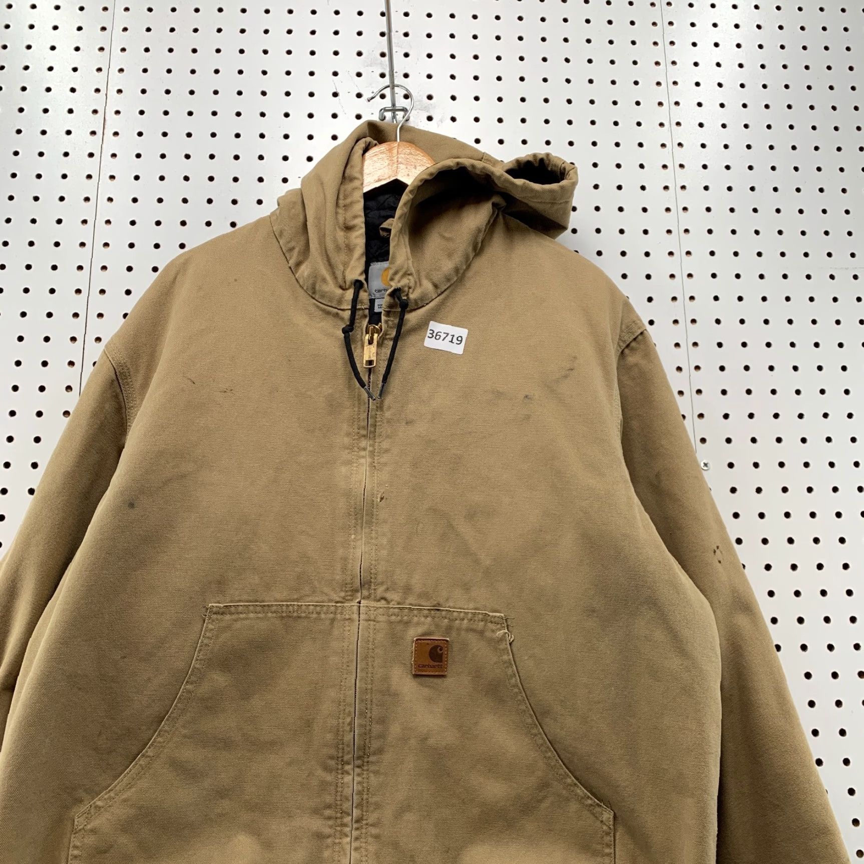 Carhartt VINTAGE Carhartt Jacket Mens Large Brown Duck Canvas Workwear Hooded Lined Size US L / EU 52-54 / 3 - 5 Thumbnail