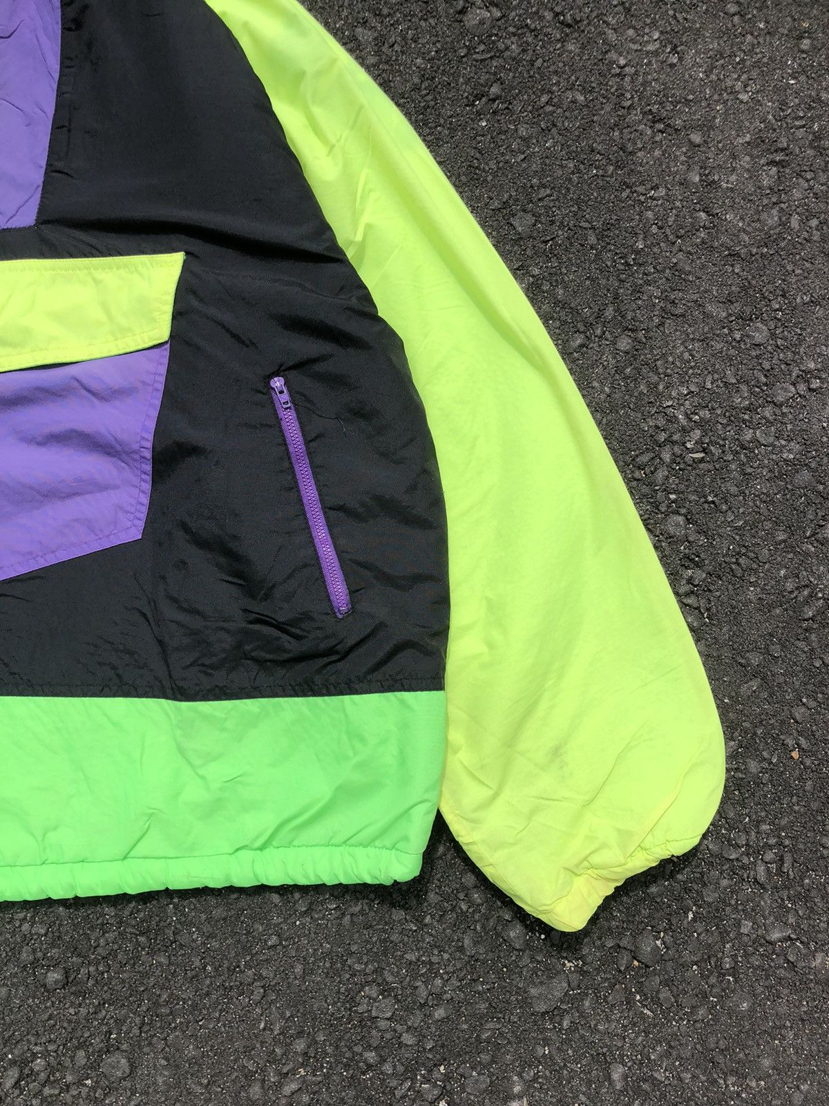 Japanese Brand Vtg Global Mind Neon Colourblock Anorak Halfzipper Jacket Size US XXL / EU 58 / 5 - 9 Thumbnail