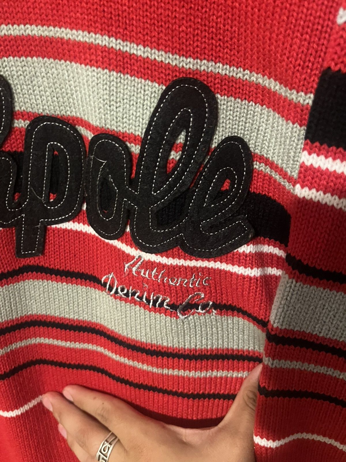 Southpole Y2K SouthPole Embroidered Knit Oversized Stripped Sweater Size US M / EU 48-50 / 2 - 4 Thumbnail