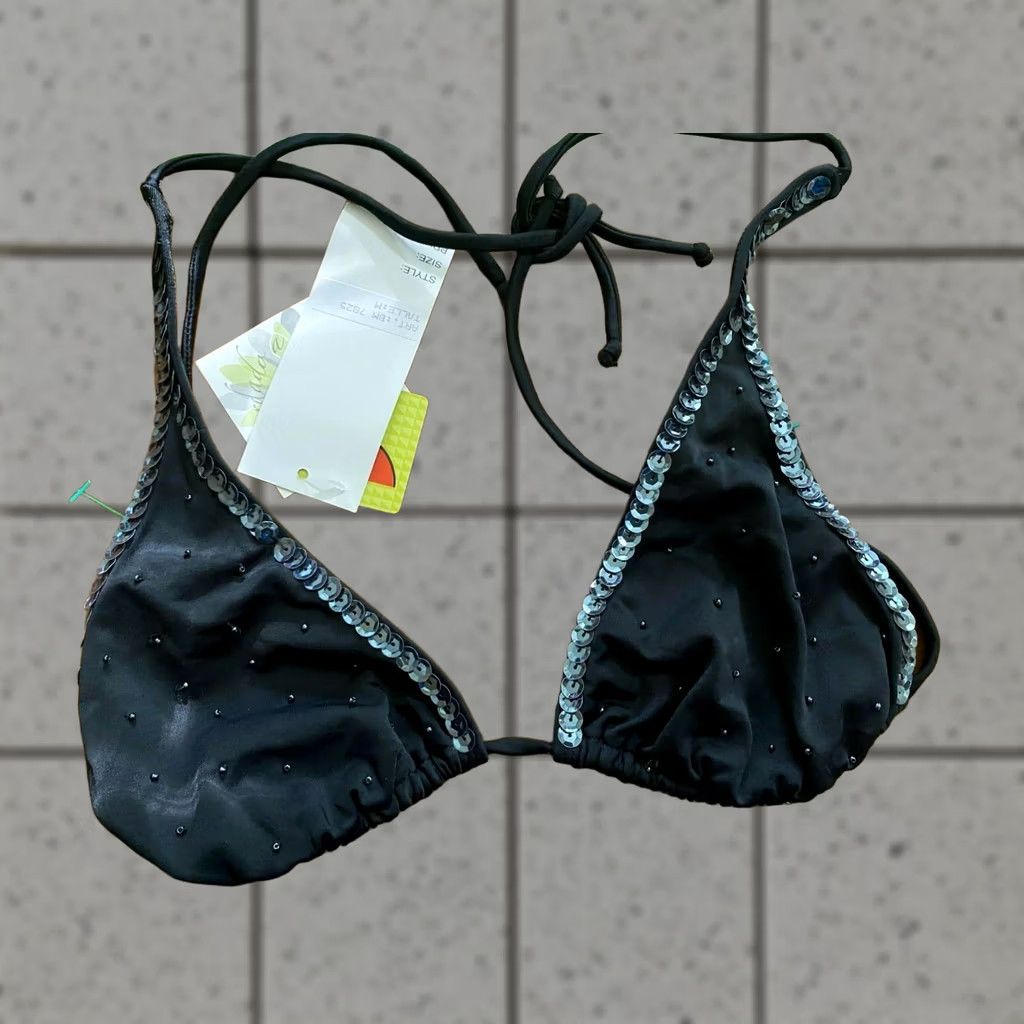 Vintage me and mom LYCRA Bikini top Black Med Womens Size M / US 6-8 / IT 42-44 - 1 Thumbnail